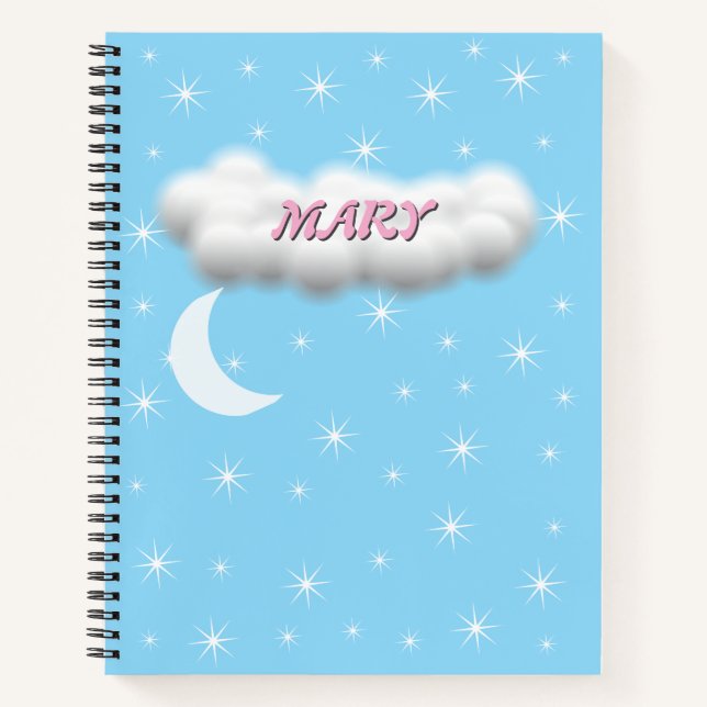 Cuaderno ESTRELLAS Y LUNA Personalizado (Anverso)