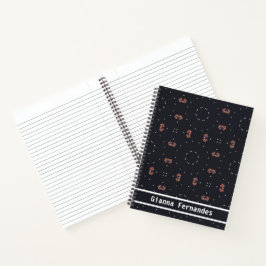 Cuaderno Estrellas Y Patrón Único De Nave Espacial