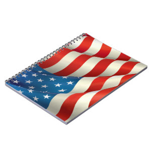 Cuaderno Estrellas y rayas ondeando la bandera estadouniden