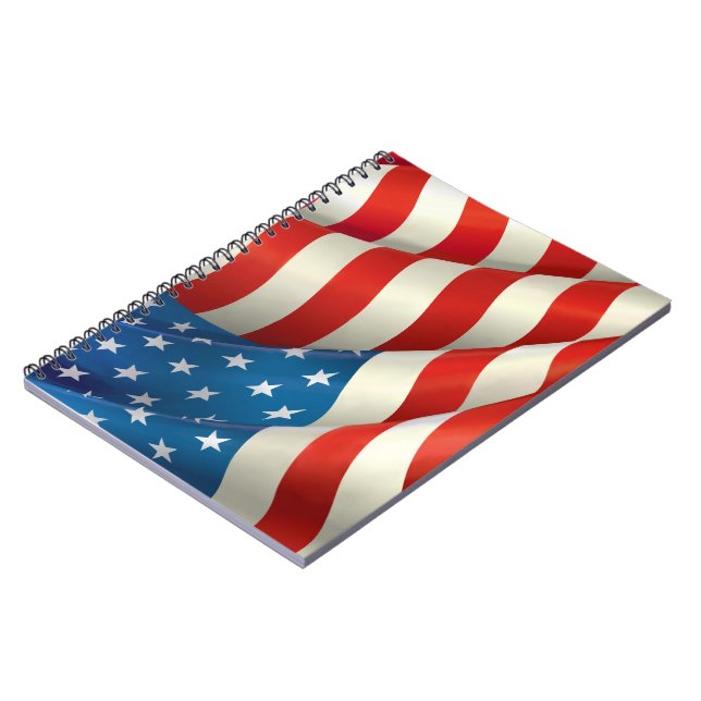 Cuaderno Estrellas y rayas ondeando la bandera estadouniden (Lado Izquierdo)