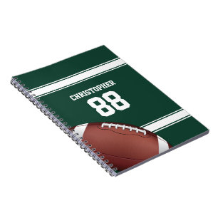 Cuaderno Estriberas verdes y blancas Jersey Grid Iron Footb