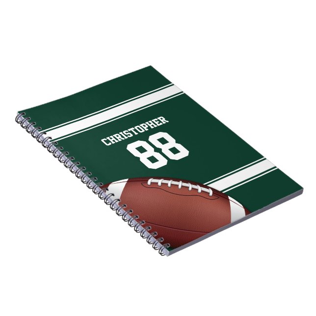 Cuaderno Estriberas verdes y blancas Jersey Grid Iron Footb (Lado Derecho)
