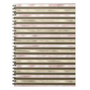 Cuaderno Estribos marrones rosados de la Rubor dorada