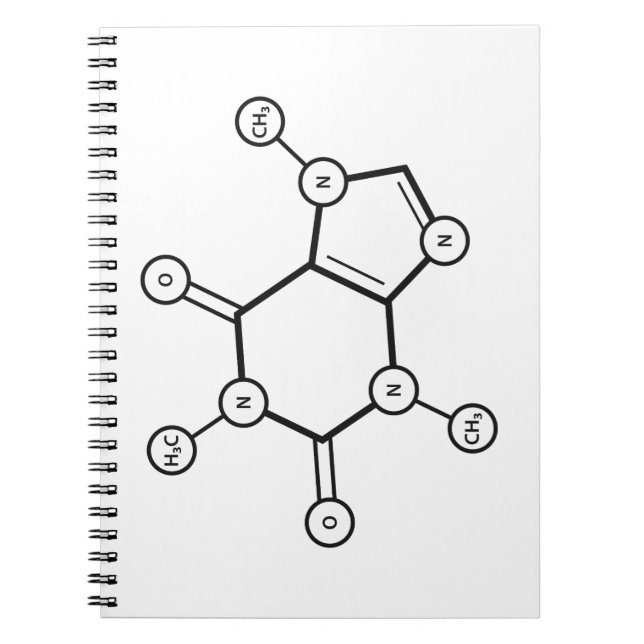 Cuaderno estructura molecular de cafeína (Frente)