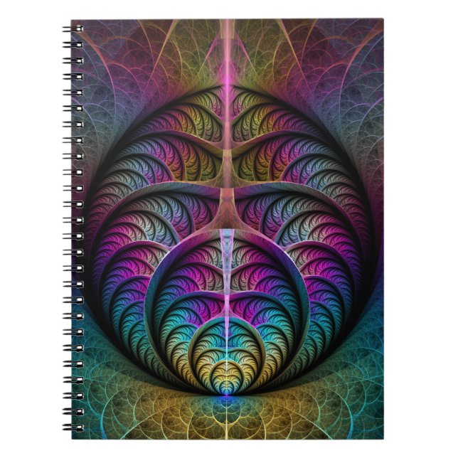 Cuaderno Estructuras animadas arte fractal abstracto colori (Frente)