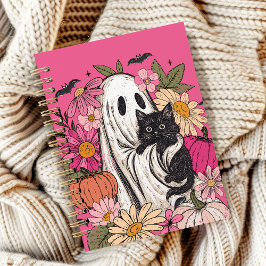 Cuaderno Estuche Halloween Ghost Cat para iPhone / iPad