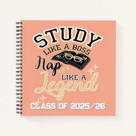 Cuaderno Estudia como un jefe, echa una siesta como una ley