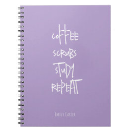 Cuaderno Estudiante de Enfermería Minimalista Café Lavanda