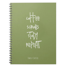 Cuaderno Estudiante de Enfermería Minimalista Verde Musgo C