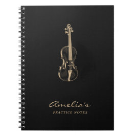 Cuaderno Estudiante de violín con guión elegante negro