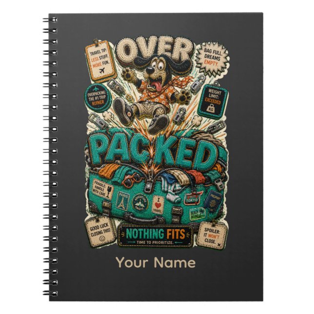 Cuaderno Estudiante Divertido Personalizado Sobre Cargado (Frente)