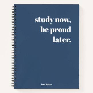 Cuaderno Estudiar Ahora, Estar Orgulloso Después Retro Oscu