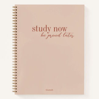 Cuaderno Estudiar Ahora, Estar Orgulloso Después Retro Oscu