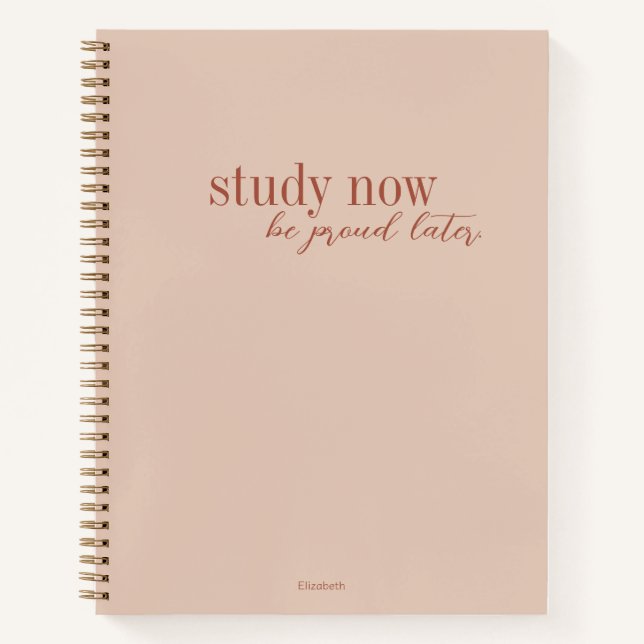 Cuaderno Estudiar Ahora, Estar Orgulloso Después Retro Oscu (Anverso)