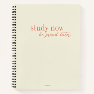 Cuaderno Estudiar ahora, Orgulloso Más Tarde Retro Naranja