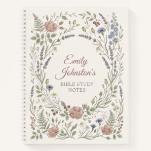 Cuaderno Estudio bíblico personalizado de flores silvestres