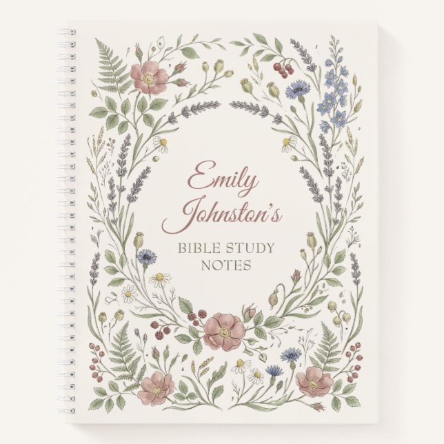 Cuaderno Estudio bíblico personalizado de flores silvestres (Anverso)
