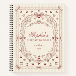 Cuaderno Estudio Bíblico Personalizado de Lazo de Cereza