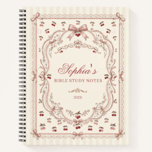 Cuaderno Estudio Bíblico Personalizado de Lazo de Cereza