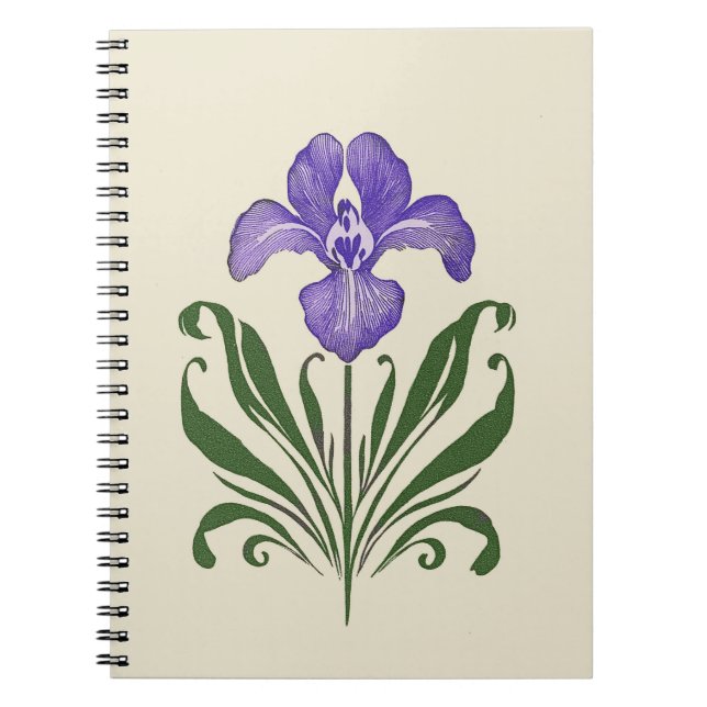 Cuaderno Estudio Botánico Iris Púrpura (Frente)