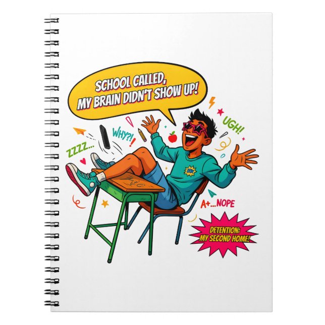 Cuaderno Estudio de escritorio con mente ausente Humor (Frente)