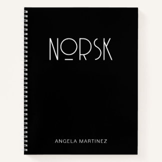 Cuaderno Estudio de idioma estilo retro en blanco y negro