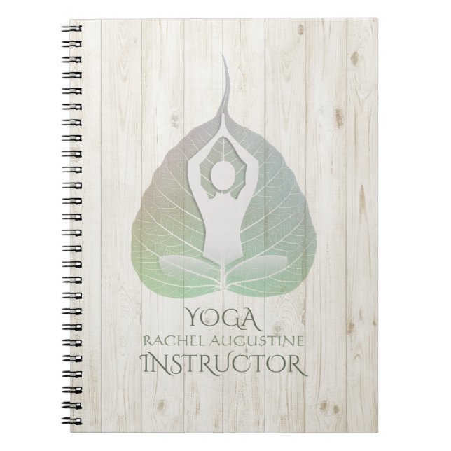 Cuaderno Estudio de instrucción de yoga Meditación Pose Bod (Frente)