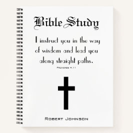 Cuaderno Estudio de la Biblia Cristiana de Cruz y Proverbio