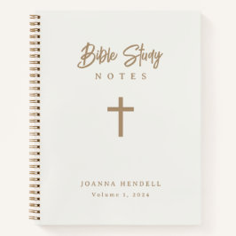 Cuaderno Estudio de la Biblia en Escritura Dorada Marfil