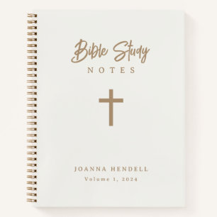 Cuaderno Estudio de la Biblia en Escritura Dorada Marfil