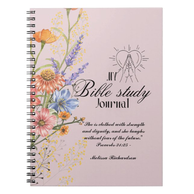 Cuaderno Estudio de la Biblia Personalizada Añadir nombre y (Frente)