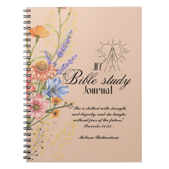 Cuaderno Estudio de la Biblia Personalizada Añadir nombre y (Frente)