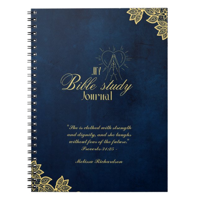 Cuaderno Estudio de la Biblia Personalizada Añadir nombre y (Frente)