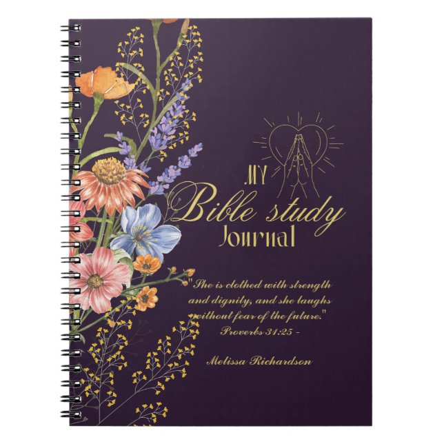 Cuaderno Estudio de la Biblia Personalizada Añadir nombre y (Frente)