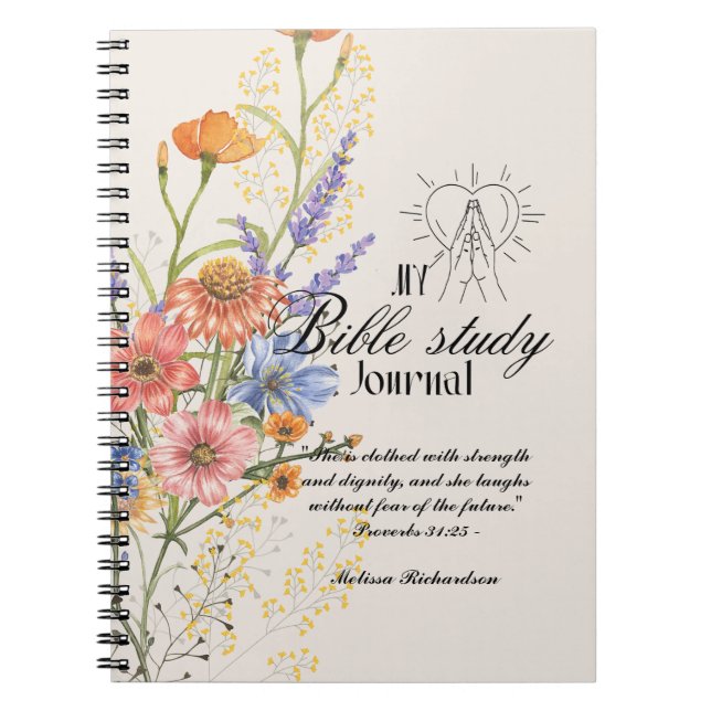 Cuaderno Estudio de la Biblia Personalizada Añadir nombre y (Frente)