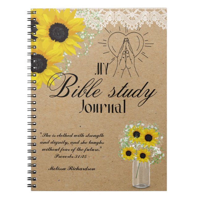 Cuaderno Estudio de la Biblia Personalizada Añadir nombre y (Frente)