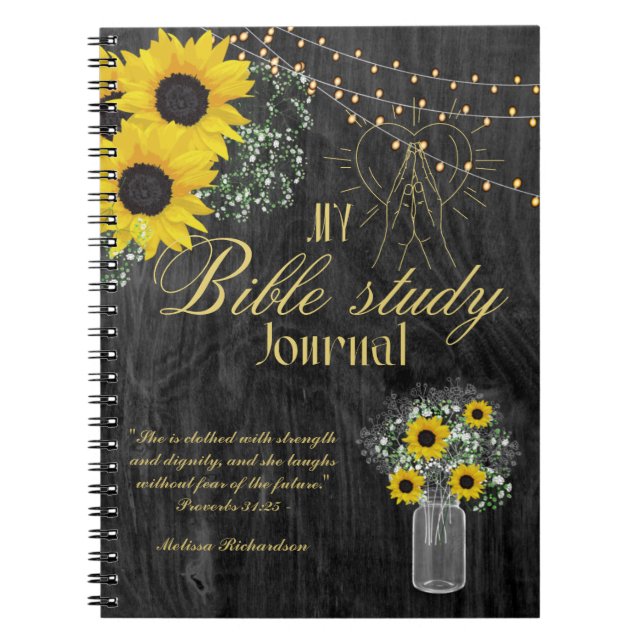 Cuaderno Estudio de la Biblia Personalizada Añadir nombre y (Frente)