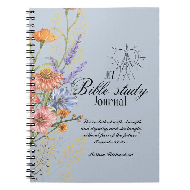 Cuaderno Estudio de la Biblia Personalizada Añadir nombre y (Frente)