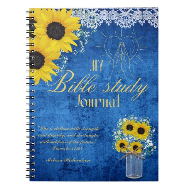 Cuaderno Estudio de la Biblia Personalizada Añadir nombre y (Frente)