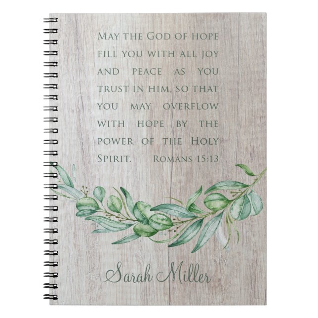 Cuaderno Estudio de la verso de la Biblia personalizada del (Frente)
