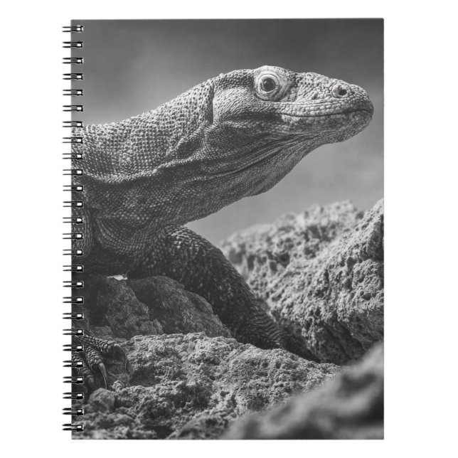 Cuaderno Estudio de roca monocromo Komodo Dragon (Frente)