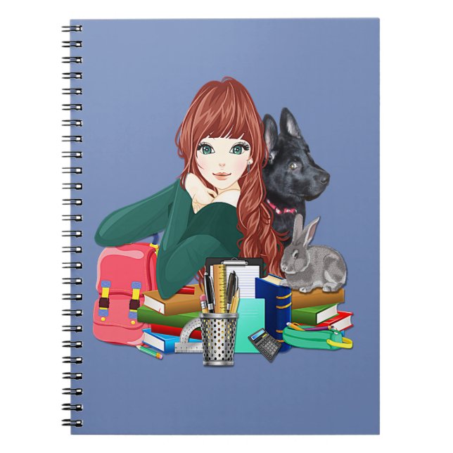 Cuaderno Estudio escolar Buddies Furry Friends Notebook, ZK (Frente)