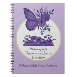 Cuaderno Estudio morado de la biblia Duo-tone con mariposa