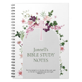 Cuaderno Estudio Personalizado de la Biblia con Flores Rosa