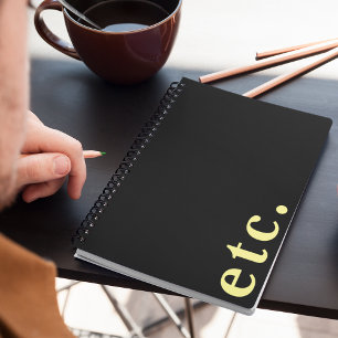 Cuaderno etc. Guión negrita estilo negro y amarillo