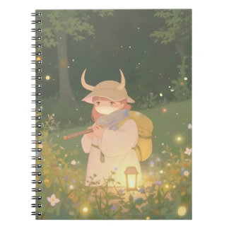 Cuaderno Etéreo Chica anime con cuernos en la pradera capri