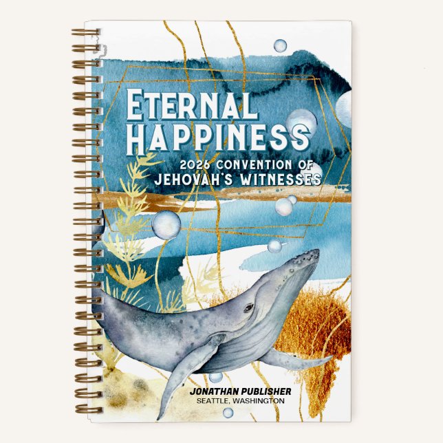 Cuaderno Eternal Happiness 2026 JW Convention Sealife (Anverso)