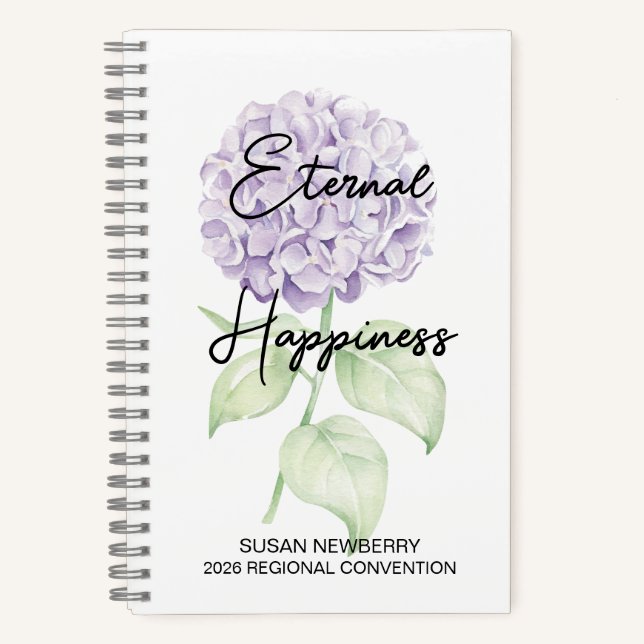 Cuaderno Eternal Happiness 2-Sided Notebook with Hydrangea (Anverso)