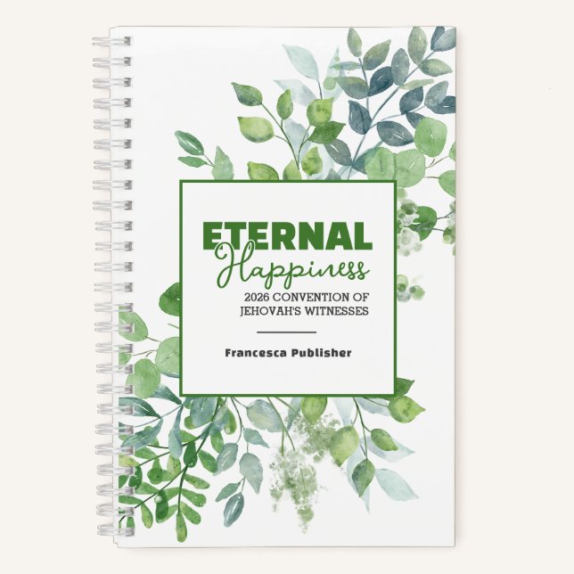 Cuaderno Eternal Happiness Convention Watercolor Greenery (Anverso)