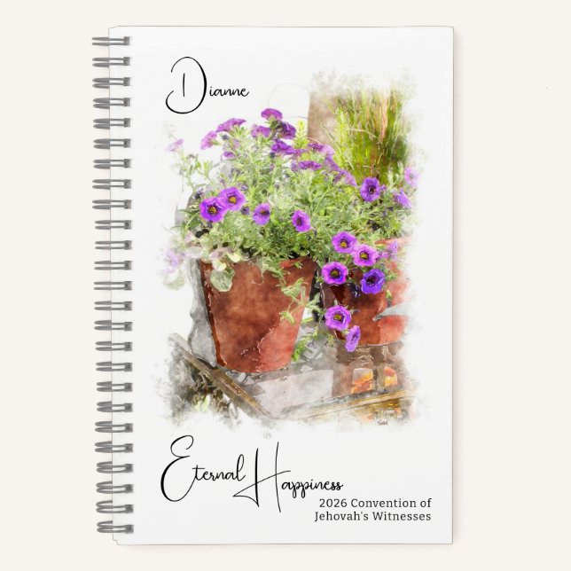 Cuaderno Eternal Happiness Floral 2026 JW Convention (Anverso)